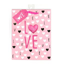 Dárková taška malá 18 x 12 cm  - růžová LOVE