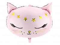 Foliový balonek - růžová kočka 48 cm