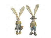 Zajíček s látkovýma ušima 29 cm - šedá sukně - holka Zajíček s látkovýma ušima 29 cm - šedá sukně - holka