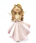 Andělka Lada s rozevlátou sukní - růžová- 14 cm