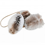 Vejce pravé s peříčky - bílé/natur - 1 ks Vejce pravé s peříčky - bílé/natur - 1 ks