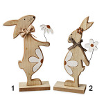 Dřevěný zajíček s květinovým ornamentem holka - 25 cm