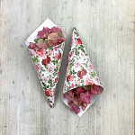 Papírový kornout na plátky růží - 8 ks - zahrada růží