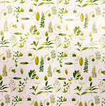 Balicí dárkový papír -  zelené listy - 150 cm x 70 cm  