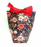 Skládací dárková krabička s mašlí - květinová Skládací dárková krabička s mašlí - květinová