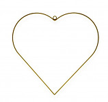 Kovové srdce závěsné zlaté - 25 cm