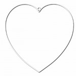 Kovové srdce závěsné bílé - 30 cm 