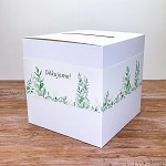 Krabička na peníze (přání) - eukalyptus s nápisem Děkujeme!