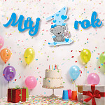 Girlanda (banner) 30 x 70 cm - Můj 1.rok - modrá