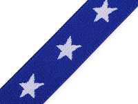 Pruženka 20 mm - modrá s hvězdami - 5 m