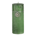 Svíčka válcová rustik 6 x 15 cm - vánoční zelená