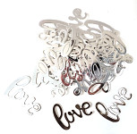 Papírové konfety LOVE - 14 g - stříbrné