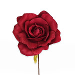 Růže bordo textilní zápich - 20 cm 