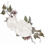 Růže bílé se sněhem - přízdoba 35 cm 