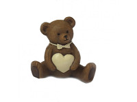 Medvídek sedící se srdcem - hnědý 