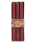 Svíčka konická rustikální 29 cm - bordo - 4 ks 