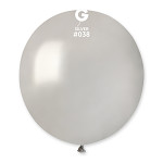 Balonek latexový 48 cm - metalický stříbrný - 1ks 