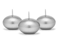 Plovoucí svíčka 4 cm - stříbrná - 12 ks