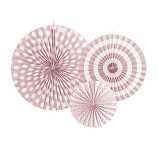 Rozety závěsné vzor - sv. růžové - 3ks 