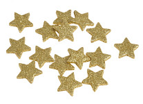 Hvězdička malá 30 mm plochá - zlatá glitter - 1ks
