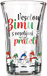 Zimní panák sklo 40 ml - Veselou zimu s veselými přáteli
