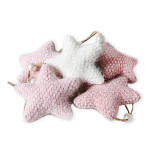 Hvězdička závěs textilní růžová - 65 mm 