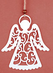 Anděl dřevěný bílý 12 cm - závěs 