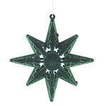 Hvězda sametová 13 cm závěs - smaragdová
