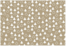 Balicí kraftový vánoční papír - 70 cm x 2 m - stromečky