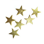 Dřevěné hvězdičky 3,5 cm - zlaté metalické - 12 ks 