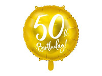 Foliový balonek - happy birthday zlatý - 50 let - 35 cm