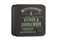 Pánský luxusní tuhý šampon v plechu - Vetiver a santalové dřevo - 100 g