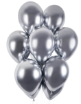 Balonky latexové 13 cm - chrom stříbrné lesklé - 10 ks 