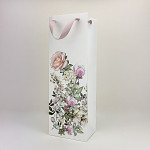 Dárková taška svatební na víno - pastelové květy 