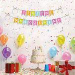 Girlanda pastelové vlaječky 18 cm - šťastné narozeniny