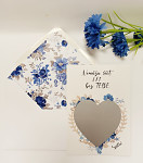 Stírací svatební los - vzkaz pro svědkyni - modré květy