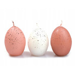 Svíčka vajíčko - 6 cm - růžové kropenaté
