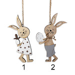 Zajíček závěs dřevo 12 cm - holka Zajíček závěs dřevo 12 cm - holka