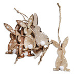 Zajíček závěs dřevo 7 cm - s puntíky Zajíček závěs dřevo 7 cm - s puntíky