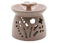 Aromalampa keramická s kvítekem pudrová - 8 cm