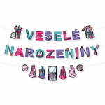 Girlanda (banner) 12 x 120 cm - Veselé narozeniny Make-up