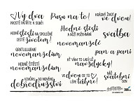 Samolepky svatební průhledné texty - A5 