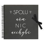 Svatební kniha hostů černá 30 x 30 cm - SPOLU