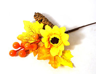 Podzimní zápich s bobulemi, šiškou a slunečnicí - 23 cm