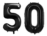 Foliový balónek 86 cm  - černý - číslo 50