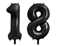 Foliový balónek 86 cm  - černý - číslo 18