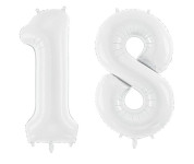 Foliový balónek 86 cm  - bílý - číslo 18