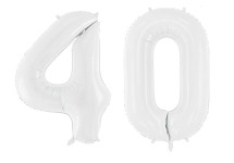 Foliový balónek 86 cm  - bílý - číslo 40