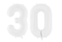 Foliový balónek 86 cm  - bílý - číslo 30