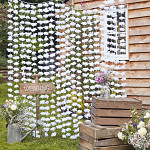 Květinová bílá záclonka na zdobení pozadí - 200cm/180 cm - půjčovna  